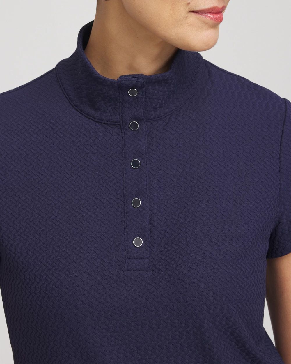 Zenergy® UPF Jacquard Textured Collared Tee | Chico's